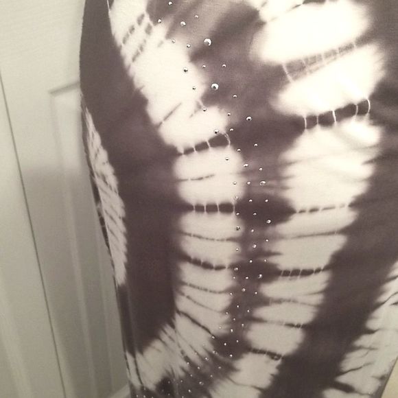 INC INTERNATIONAL CONCEPTS Maxi Tie- dye Silver Studded Burst Dress SZ Xsmall - Picture 3 of 9